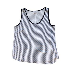 Loft Navy and White Striped Tank Top Women's Medium